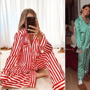 Show Me Your MuMu Red and White Striped Pajama Set